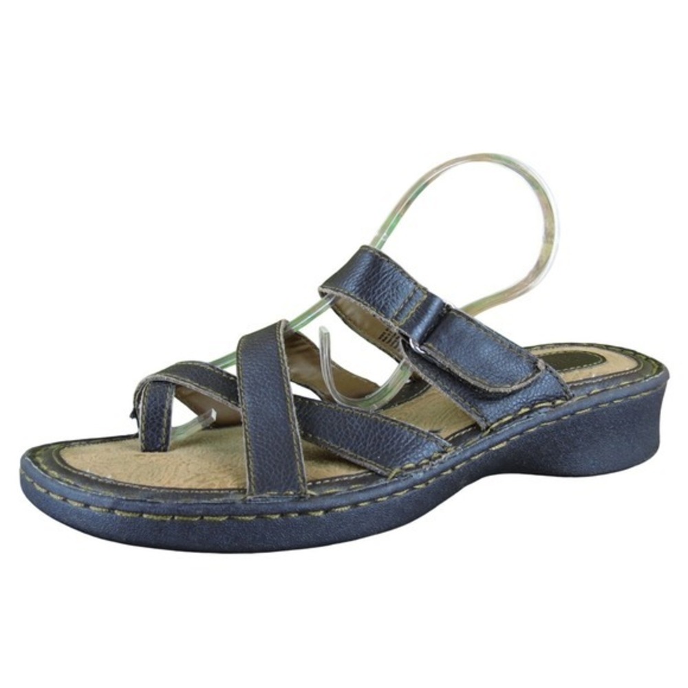 Sonoma Women adjustable Strap Flip Flop Brown Leather Sz 9.5 Gently Used 2025